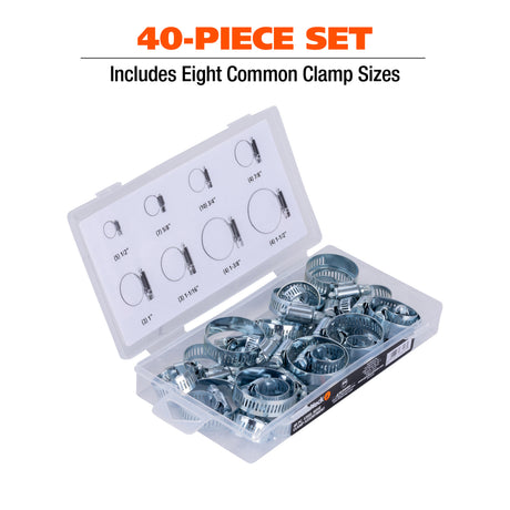 GreatNeck 68228 40-Piece Steel Hose Clamp Assortment Additional Image 2