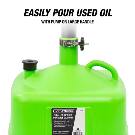 OEMTOOLS 87232 9 Gallon Upright Portable Oil Drain Additional Image 3