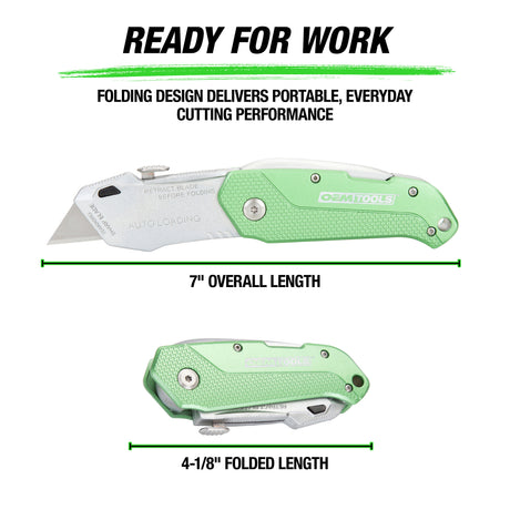 OEMTOOLS 25538 Folding Auto-Loading Lock Back® Utility Knife with Blade Dispenser Additional Image 6