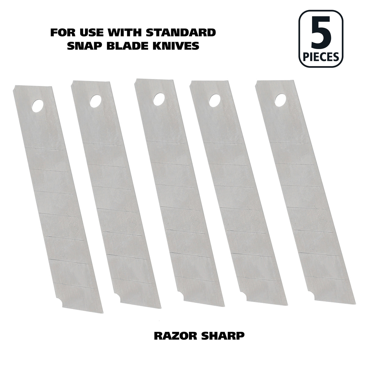 GreatNeck 5BLBK Snap-Off Blade 5 Piece Set (18 mm) Additional Image 2