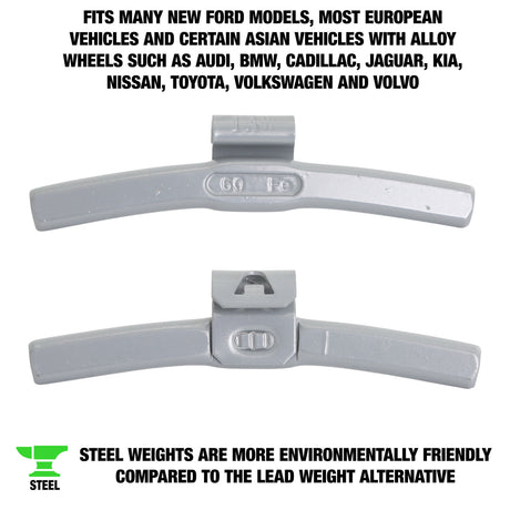 OEMTOOLS 23310 60 gm. IW Style Steel Wheel Weight - 1 Box of 25 Additional Image 1