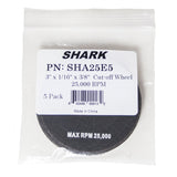 Shark Industries SHA25E5 3in. x 1/16in. x 3/8in. Reinforced Cut-off Wheels, 5PK Additional Image 1