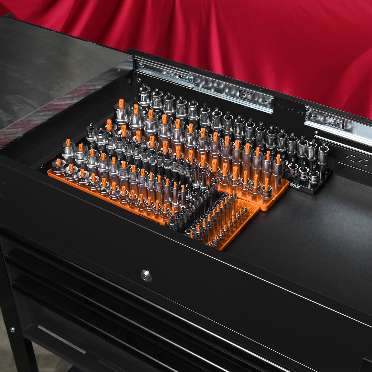 OEMTOOLS 22418 6 Piece SAE and Metric Socket Tray Set (Orange and Black) Additional Image 10