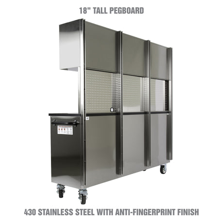 OEMTOOLS OEM24615 72in. 11-Drawer Cabinet and Upper Cabinet - Stainless Steel Additional Image 7