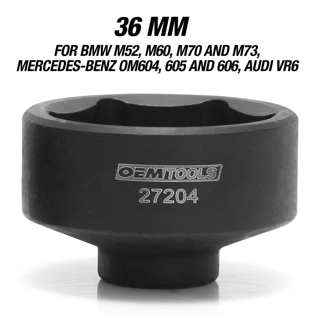 OEMTOOLS 27204 3 Piece Oil Cap Filter Socket Set (27 mm, 32 mm, and 36 mm) Additional Image 4