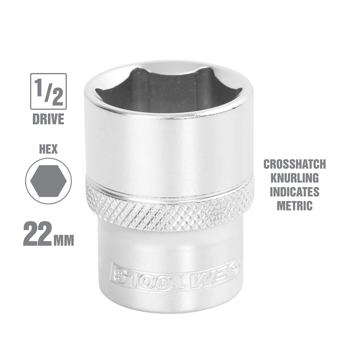 OEMTOOLS 22402 22 mm 1/2 Inch Drive Socket Additional Image 1