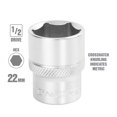 OEMTOOLS 22402 22 mm 1/2 Inch Drive Socket Additional Image 1