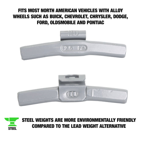 OEMTOOLS 23260 2.50 Oz. MC Style Steel Wheel Weight - 1 Box of 25 Additional Image 1