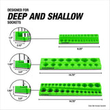 OEMTOOLS 22485 3-Piece Magnetic Socket Tray Set- SAE-Green Additional Image 4