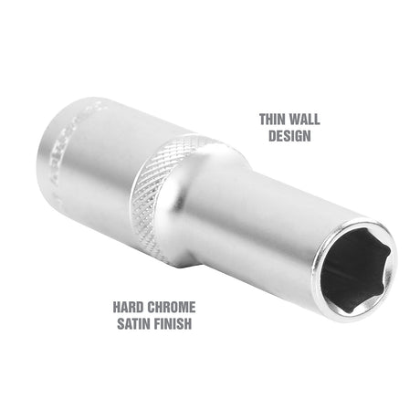 OEMTOOLS 22442 1/2 Inch Drive 6 Pt. Deep Wall Socket (12 mm) Additional Image 2