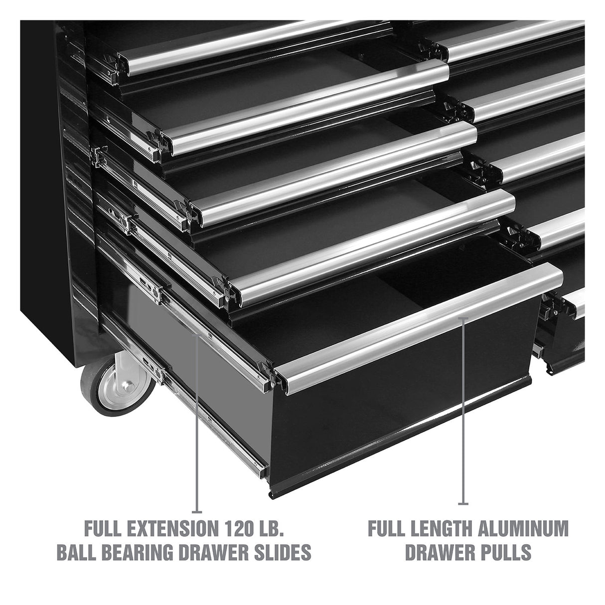 OEMTOOLS 24736 Professional Series 57-Inch 12-Drawer Tool Cabinet - Black Additional Image 3