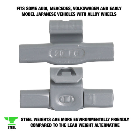 OEMTOOLS 23278 20 gm. EN Style Steel Wheel Weight - 1 Box of 25 Additional Image 1