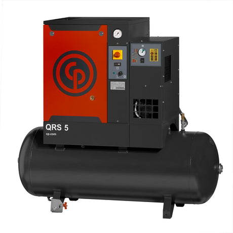 Chicago Pneumatic QRS50HPD1 5 HP 60 Gallon Single Phase Horizontal Belt Drive Rotary Screw Air Compr Main Image