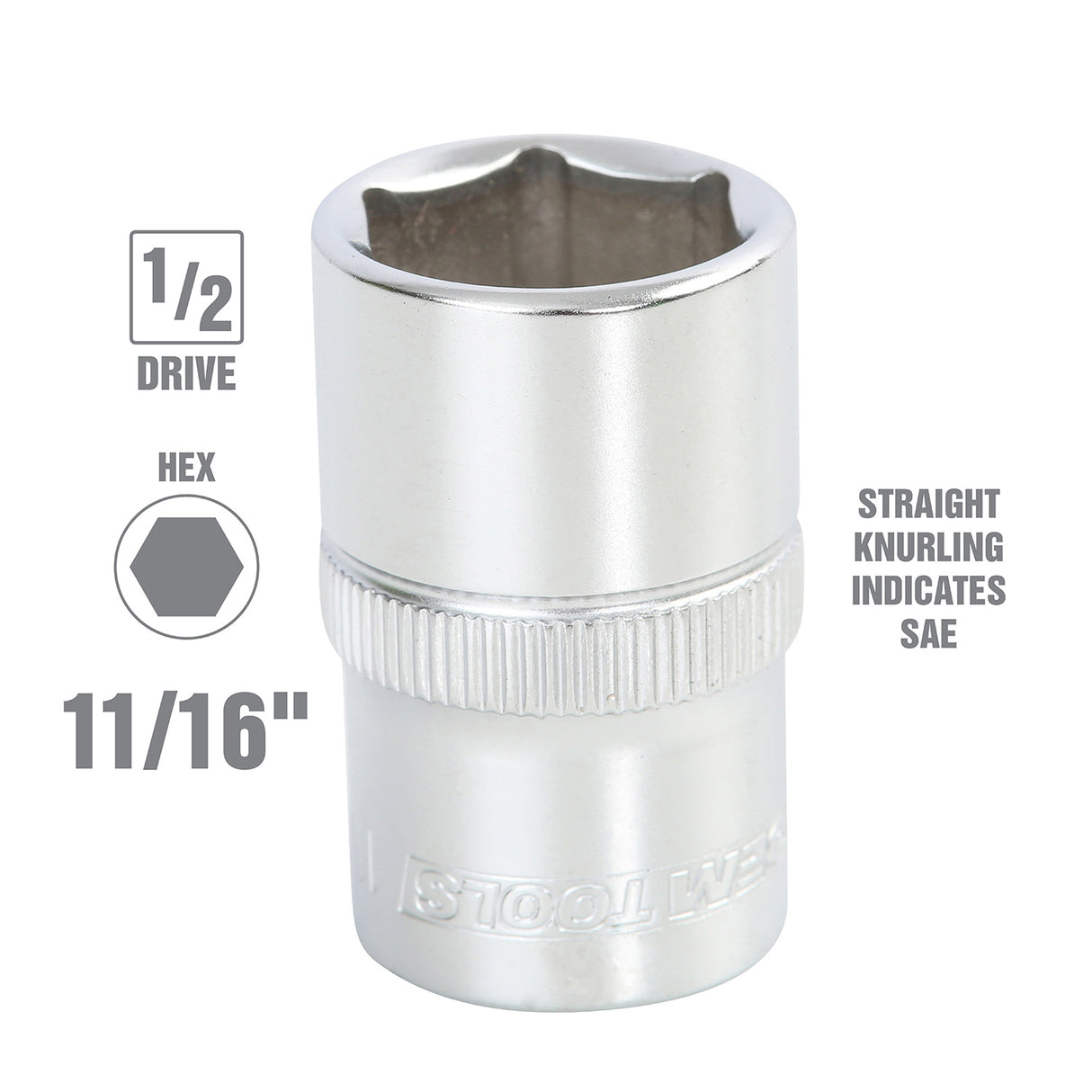 OEMTOOLS 22363 1/2in. Drive Socket (11/16 Inch) Additional Image 1