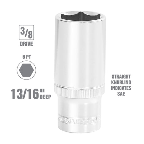 OEMTOOLS 22349 3/8 Inch Drive Deep Socket (13/16 Inch) Additional Image 1