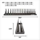 OEMTOOLS 22210 1/2in. Drive Socket Tray (Metric) Additional Image 1