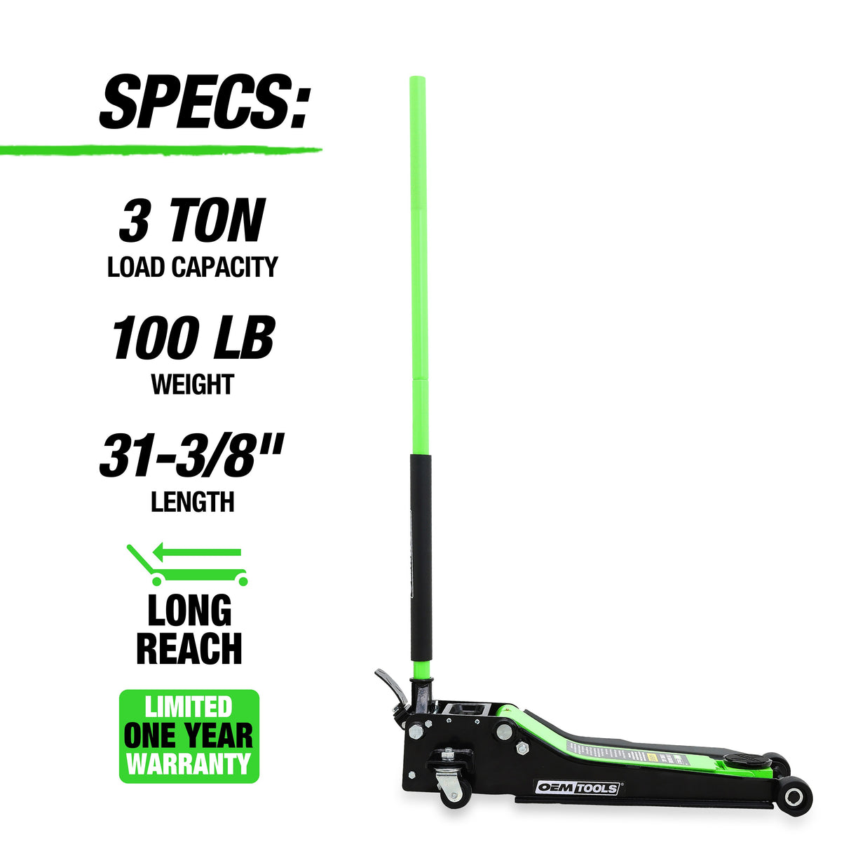 OEMTOOLS 24868 3-Ton Long/Low Signature Service Jack Additional Image 2