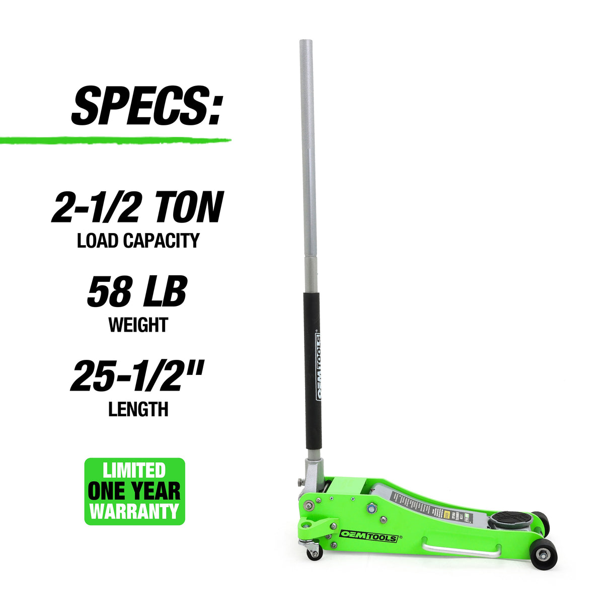 OEMTOOLS 24869 2-1/2 Ton Aluminum/Steel Hybrid Floor  Jack Additional Image 2