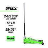 OEMTOOLS 24869 2-1/2 Ton Aluminum/Steel Hybrid Floor  Jack Additional Image 2