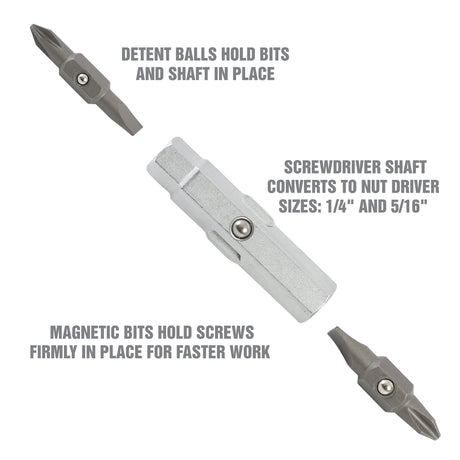 OEMTOOLS 22592 Stubby 6-in-1 Screwdriver W/ Acetate Handle Additional Image 6