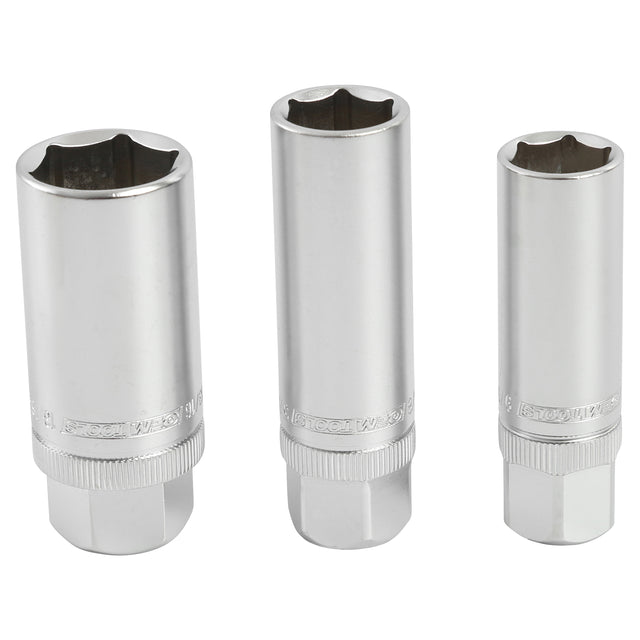 OEMTOOLS 3/8in. Drive 6 Pt. Magnetic Spark Plug 3 Piece Socket Set 5/8in., 9/16in., 13/16in. Main Image