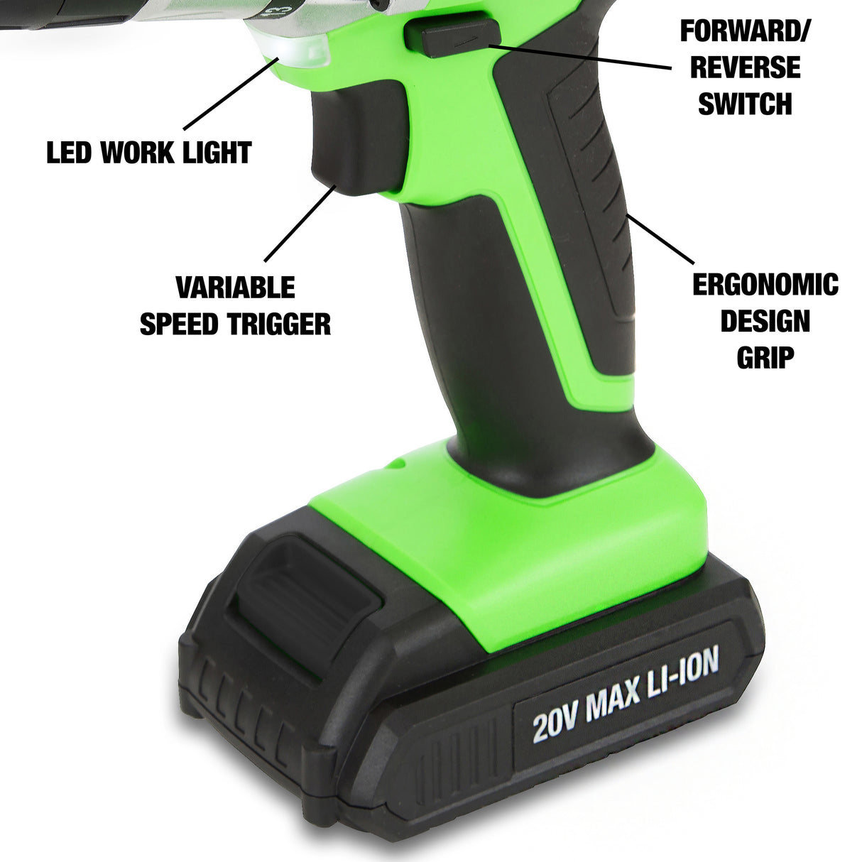 OEMTOOLS 24660 20V MAX* Lithium-Ion 3/8in. Drive Cordless Drill Additional Image 3