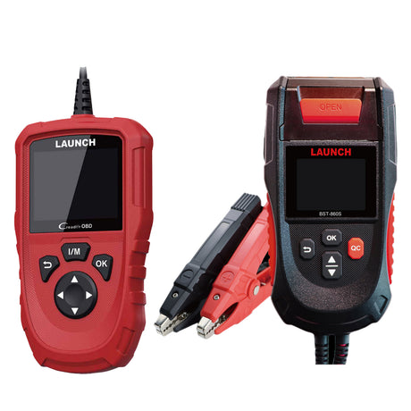 Launch Tech BST-860S Battery Tester and Millennium OBD DIY Scan Tool Diagnostic Bundle Main Image