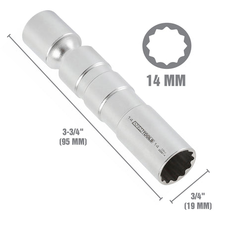 OEMTOOLS 22814 BMW 3/8 Drive 14 mm x 12 Pt. Spark Plug Socket Additional Image 1