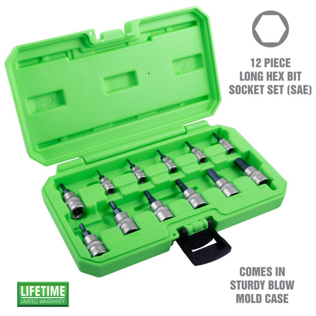 OEMTOOLS 23900 12 Piece SAE Magnetic Hex Bit Socket Set Additional Image 1