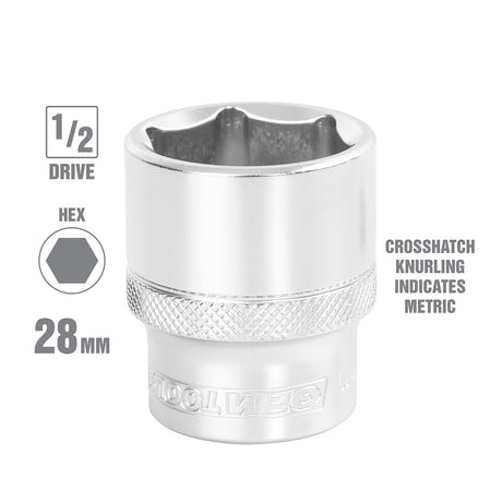 OEMTOOLS 22408 28 mm 1/2 Inch Drive Socket Additional Image 1