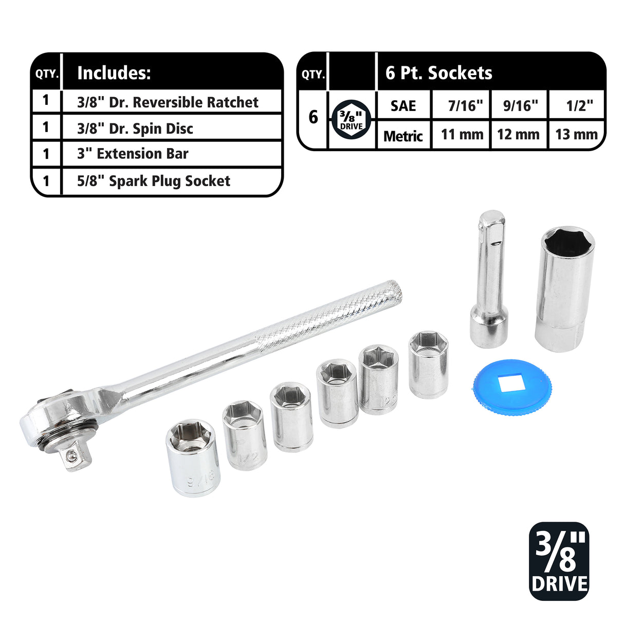 GreatNeck SCS52 Multi-Drive Socket and Ratchet Set Additional Image 3