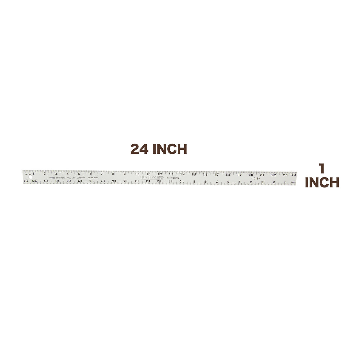 Mayes 10188 Straight Edge Aluminum Ruler (24 Inch x 1 Inch) Additional Image 1