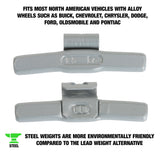 OEMTOOLS 23230 1.50 Oz. MC Style Steel Wheel Weight - 1 Box of 25 Additional Image 1