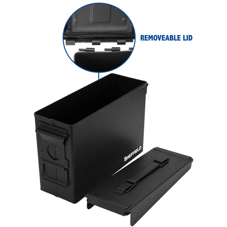 Sheffield 12641 Military Style .30-Cal Ammo Can - Black Additional Image 6