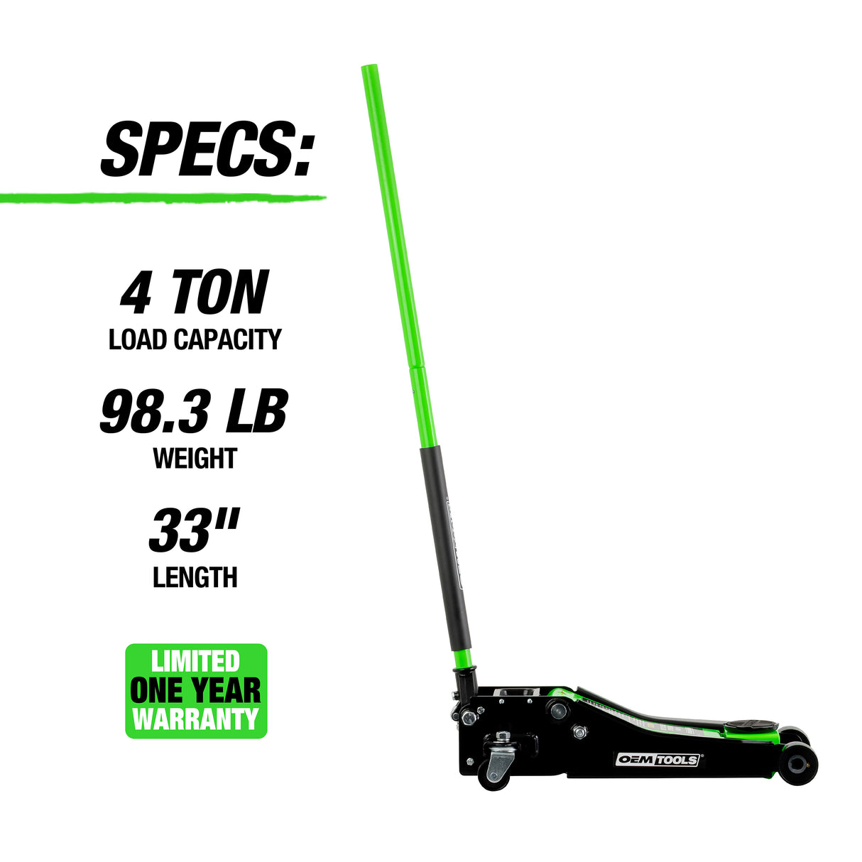 OEMTOOLS 29003 4 Ton Hydraulic Service Jack Additional Image 2