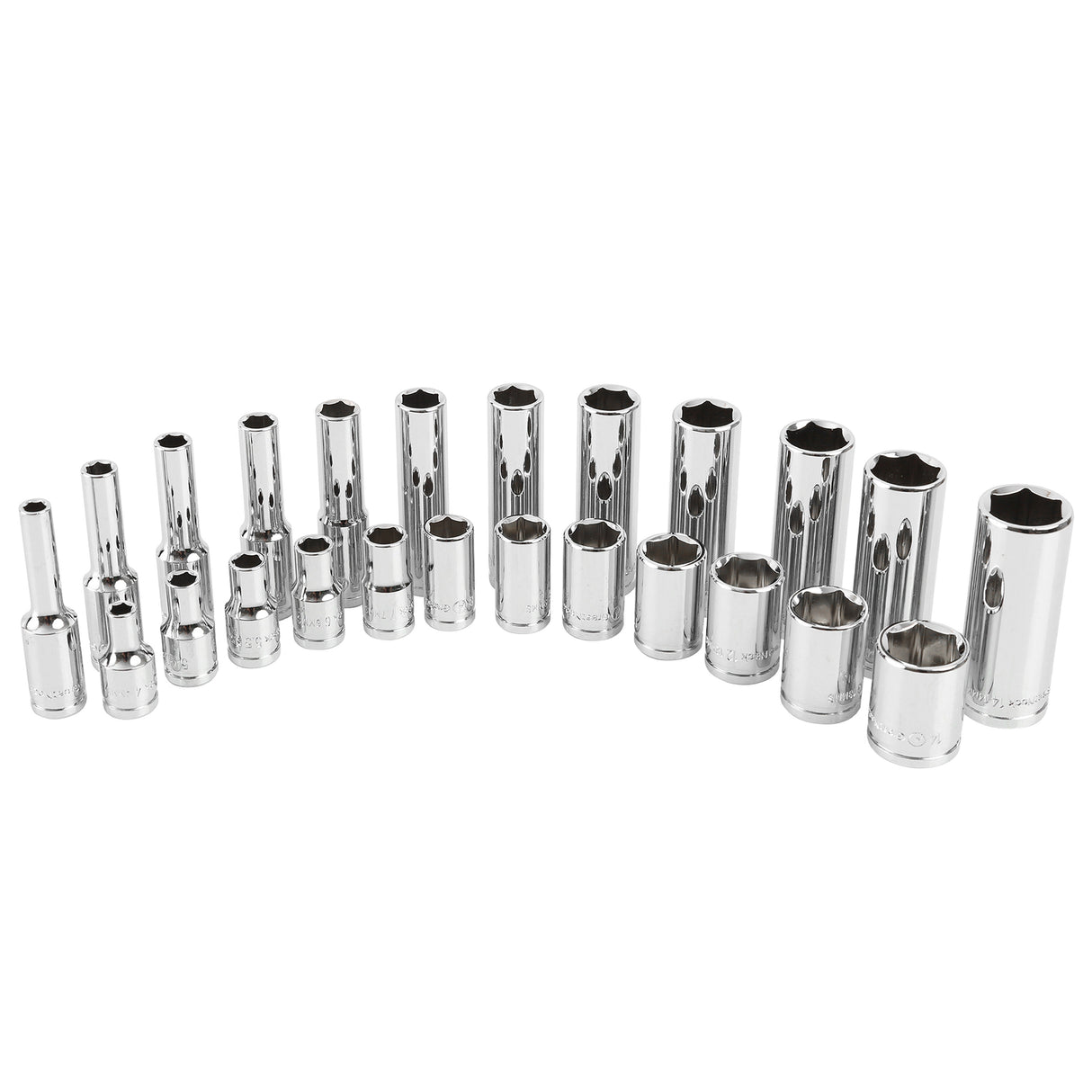 GreatNeck 18622 22 Piece 1/4 Drive Deep/Shallow Socket Set with Tray (Metric) Main Image
