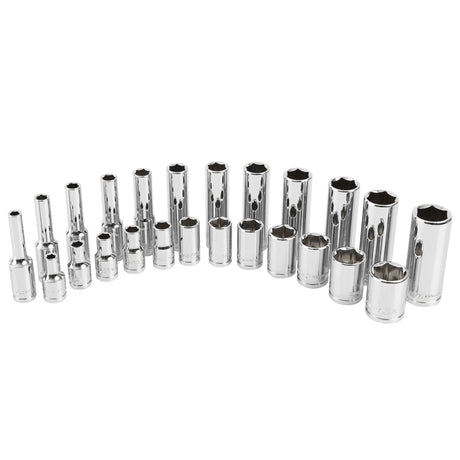 GreatNeck 18622 22 Piece 1/4 Drive Deep/Shallow Socket Set with Tray (Metric) Main Image