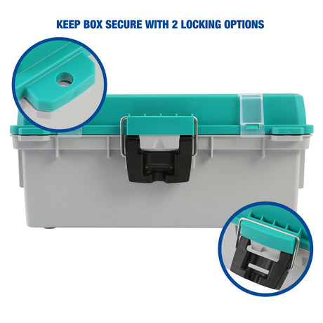 Sheffield 12671 13in. Tackle Box-Teal/Gray Additional Image 2