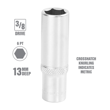 OEMTOOLS 22327 13 mm 3/8 Inch Drive Deep Socket Additional Image 1