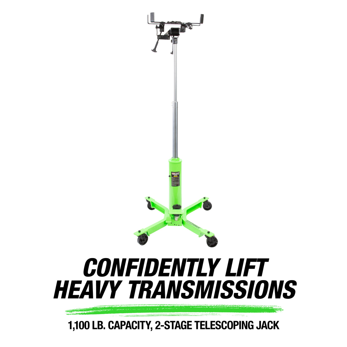 OEMTOOLS 24790 1,100 Lb. 2 Stage Telescoping Transmission Jack Additional Image 1