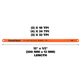 GreatNeck 74016 12in. Bi-Metal Hacksaw Blade Assorted 10 Pack Additional Image 2