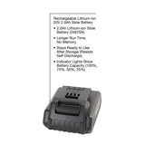 OEMTOOLS™ 24670-36 20V MAX* Lithium-Ion Replacement Battery for 24670 Impact Wrench Additional Image 1