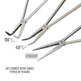 OEMTOOLS 22660 16 Inch Long Reach Long Nose Pliers Set - 3 Piece Additional Image 3