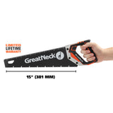 GreatNeck 74003 15 Inch Aggressive Tooth Handsaw w/ Aluminum Frame Composite Handle Additional Image 1