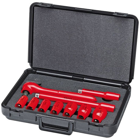 Knipex 98 99 11 S6 10 Pc Socket Set, 1/2in. Drive, Metric-1000V Insulated Main Image