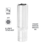 OEMTOOLS 22344 1/2 Inch 3/8 Inch Drive Deep Wall Socket Additional Image 1