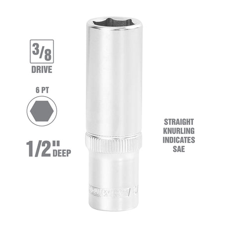 OEMTOOLS 22344 1/2 Inch 3/8 Inch Drive Deep Wall Socket Additional Image 1