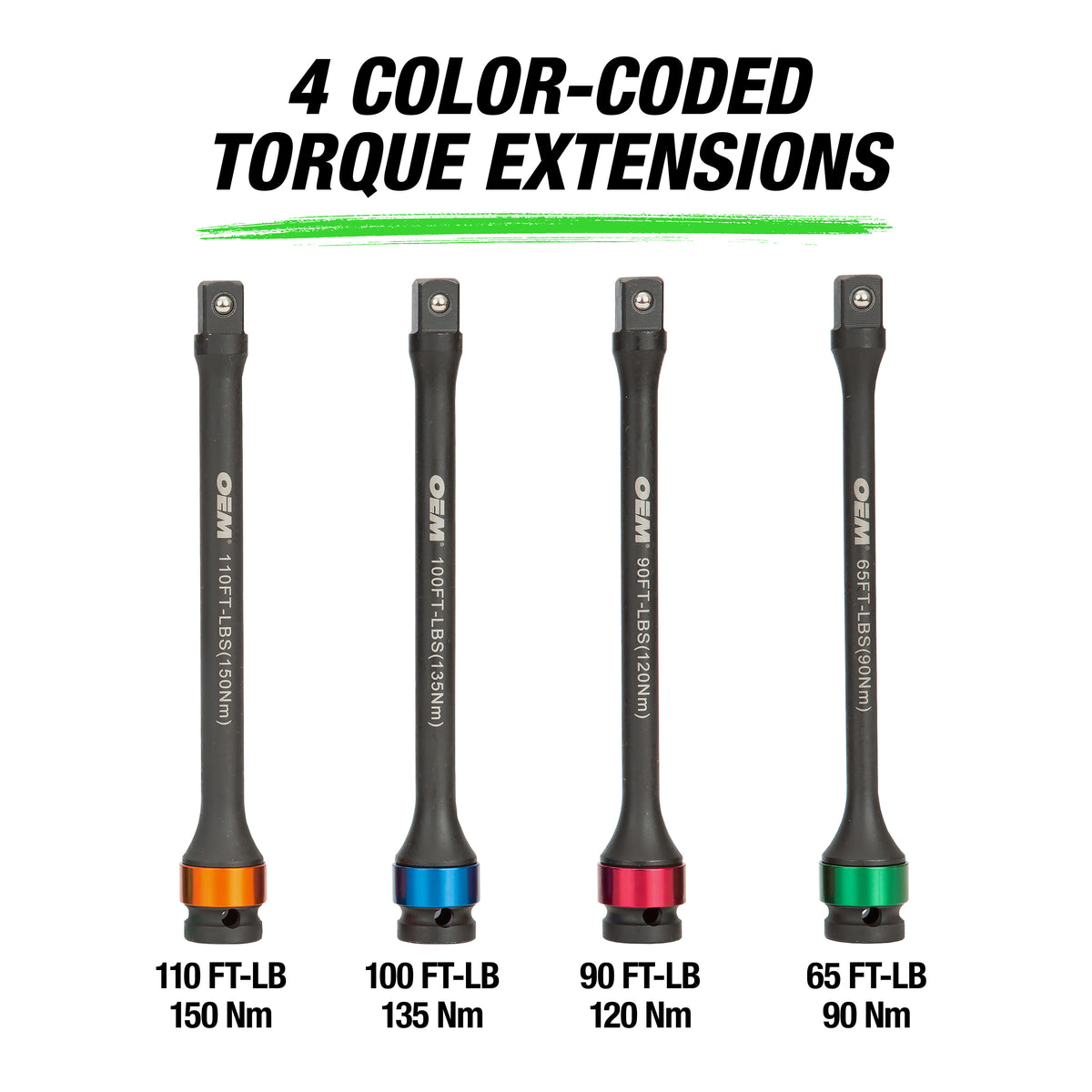 OEMTOOLS 24228 8 Piece Torque Limiting Extension & Thin Wall Socket Set Additional Image 2