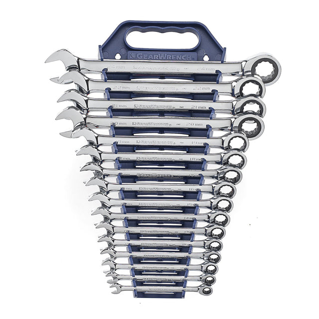GearWrench 9416 16 Pc 12 Pt Ratcheting Combination Wrench Set - Metric Main Image