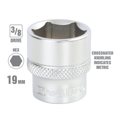 OEMTOOLS 22293 3/8 Inch Drive 6 Pt. Socket (19 mm) Additional Image 1